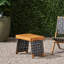Table pliante en bois avec sangle et tentation tissée, brun noir, 19,61 po de profondeur x 13,34 po de hauteur et 16 po de hauteur, prête à être utilisée sans assemblage