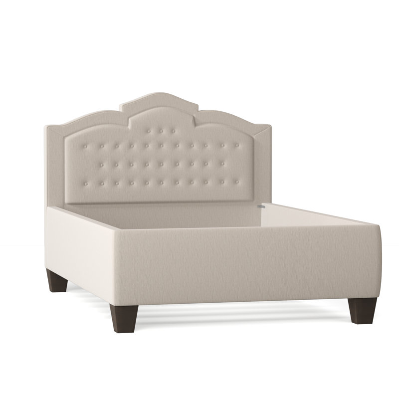 Sheila Upholstered Bed, Queen, Highlander Olive, Brown Mahogany