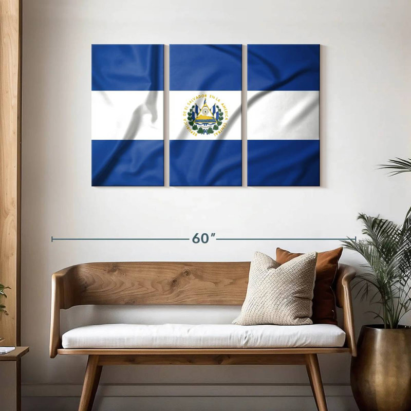 Drapeau en soie Borges El Salvador, H 28 po x l 45 po