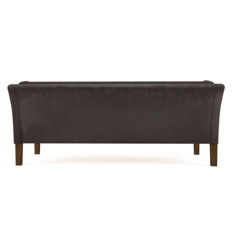 Charlton Flared Shelter-Arm Sofa, 31" H x 72" W x 33" D, Vintage Leather Chocolate, Dark Brown