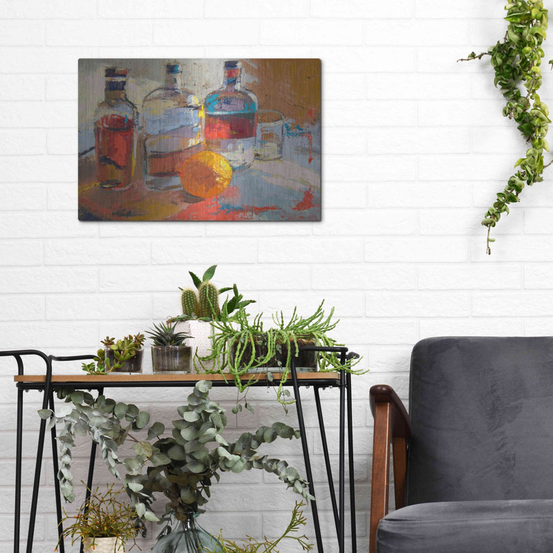 «Bourbon LOrange» par Beth Forst, art mural en métal, H 12 po x l 16 po