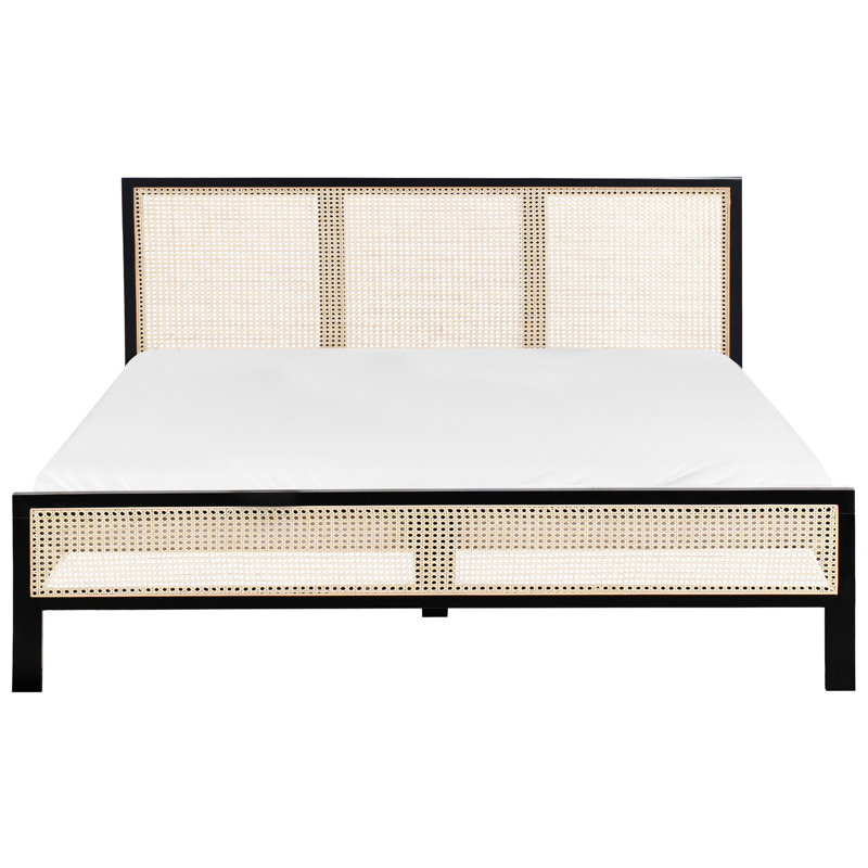 Bed Pine Wood SALERNAS, European Super King (180 x 200 cm), Black