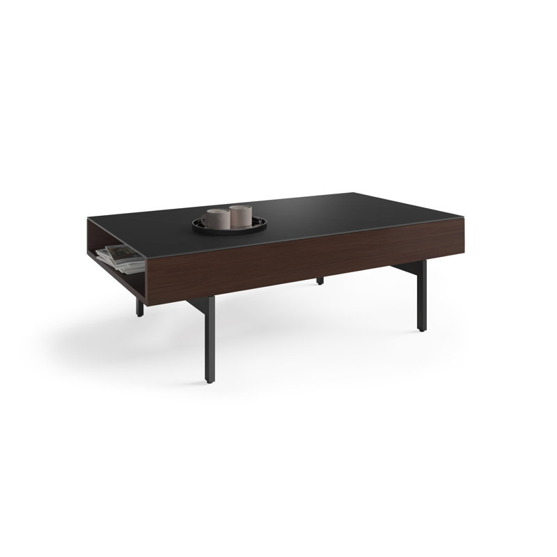 Reveal Glass Coffee Table, Chocolate Stained Walnut