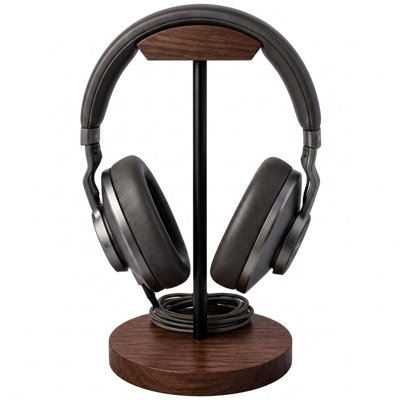 Headphone Holder Stand For Desk, Wood And Metal Headset Hanger Mount Hook Gaming Holder Desktop Earphone Artful Functional Craftsmanship Stand