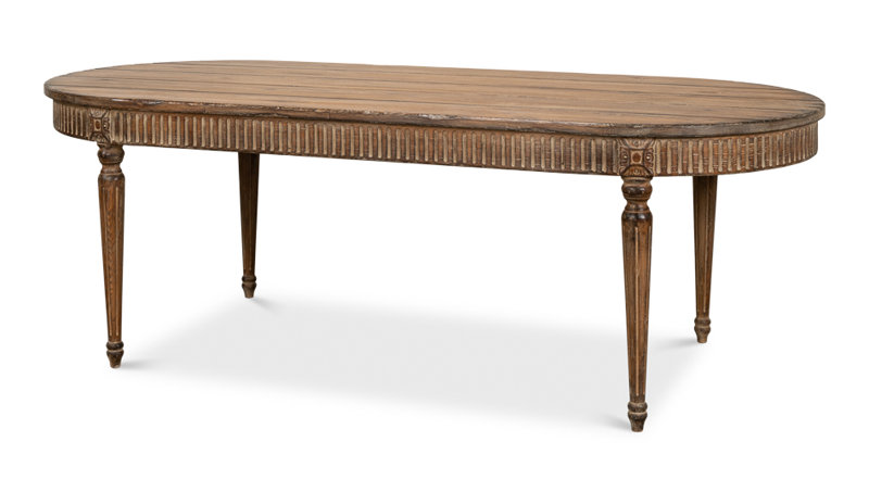 Olguin Oval Pine Wood Dining Table