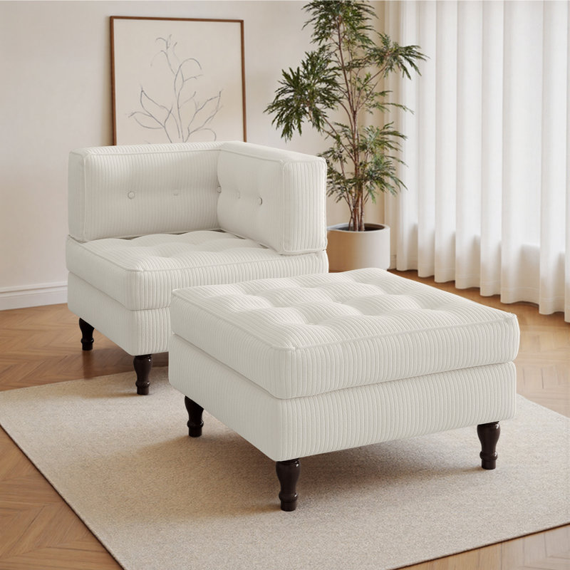Upholstered Chaise Lounge, Beige