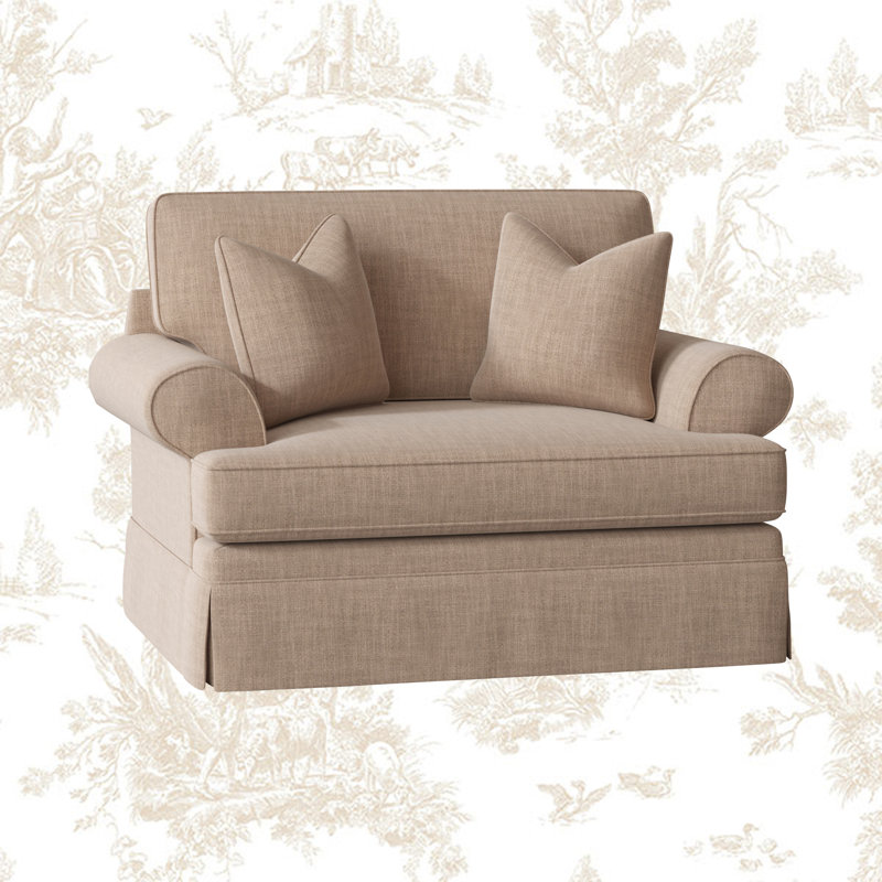 Brookner Upholstered Armchair, Conversation Linen Basketweave