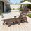 Chaise longue de patio pour l'extérieur, chaise longue pour l'extérieur en PEHD avec dossier inclinable, chaise longue pour l'extérieur, bord de piscine, bain de soleil