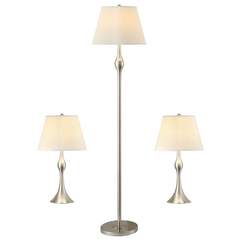 Ensemble de lampe sur pied et lampe de table 3 pièces Ilona