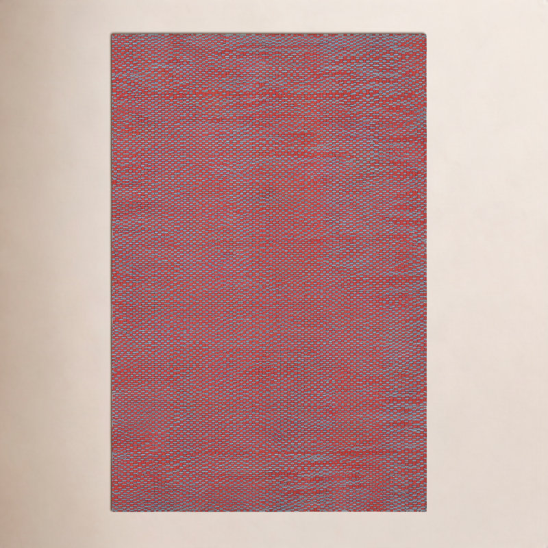 Tapis intérieur rouge tissé à la main Marseille, Tapis de couloir 2 pi 6 po x 8 pi