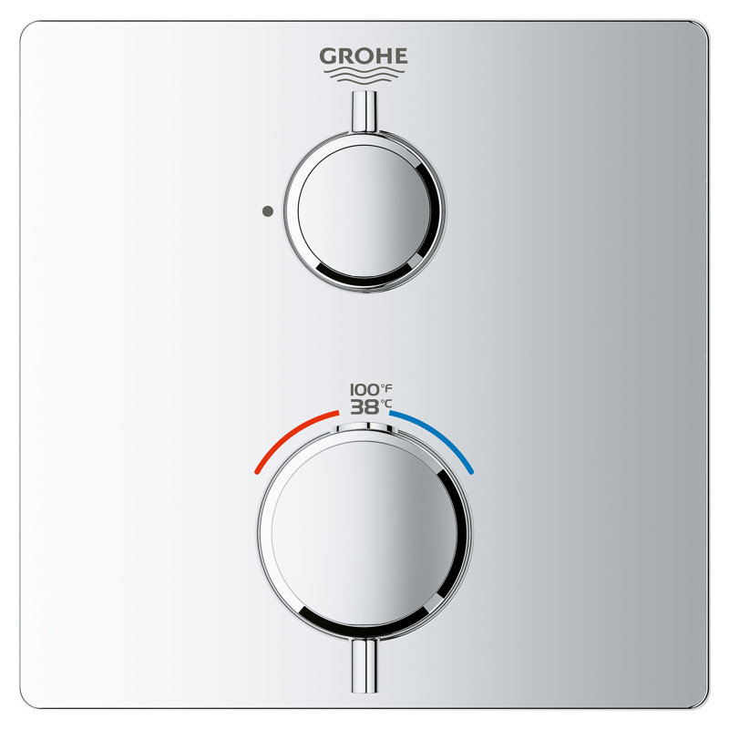 Grohtherm® Single Function 2-Handle Thermostatic Trim, Chrome
