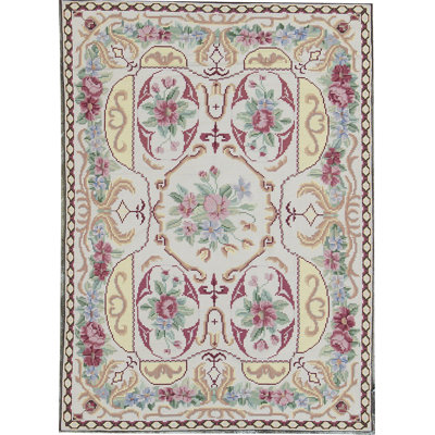 Hand-Knotted High-Quality Beige Area Rug