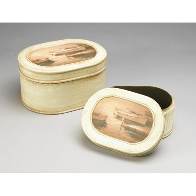 Danbury Row Boat Design Decorative Box, Set of 2