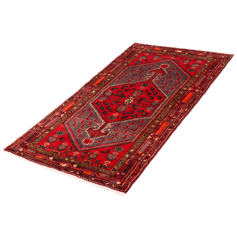 Tapis unique en laine 3 pi 11 po x 7 pi années 1990 Yanais
