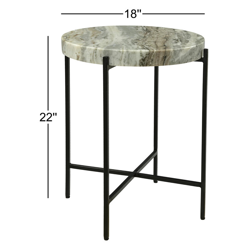 Cirque Marble End Table, Light Brown