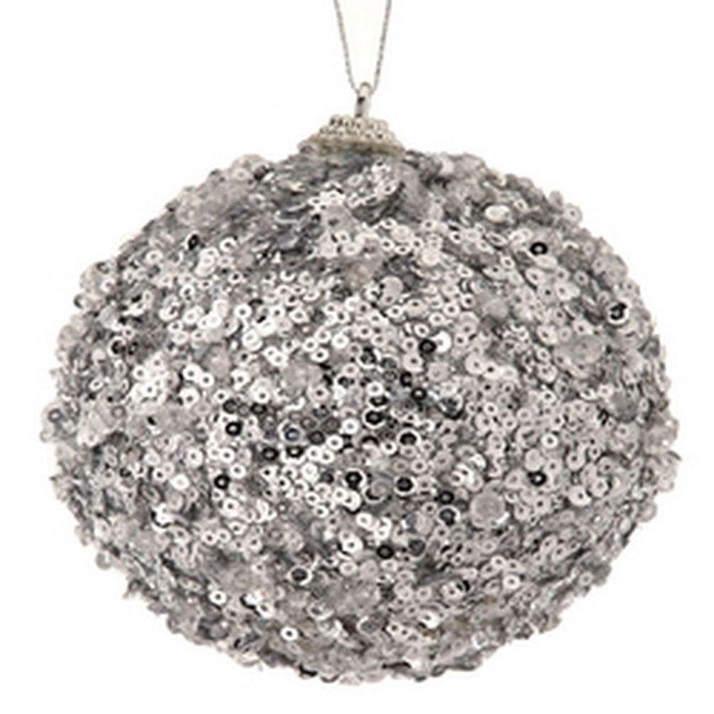 Ornement boule à paillettes glacé