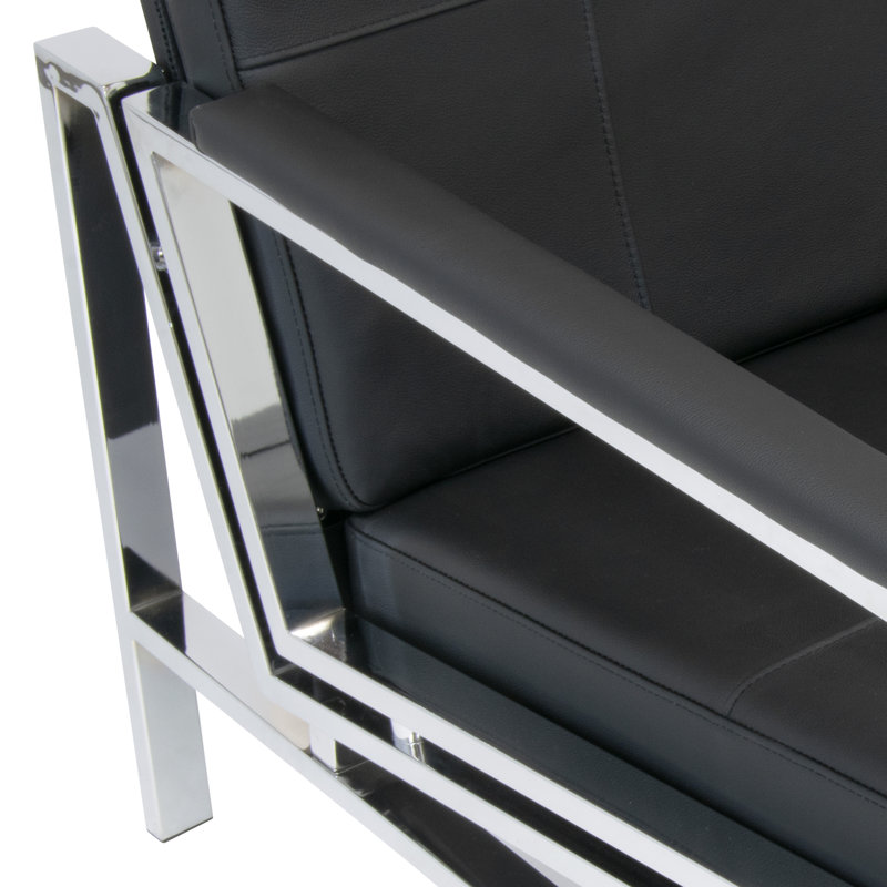 Chaise en cuir véritable Landa Signature, Noir