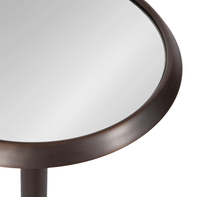 Table de bout Deanna, H 23 po x l 9 po x P 9 po, Base bronze / plateau en verre miroitant