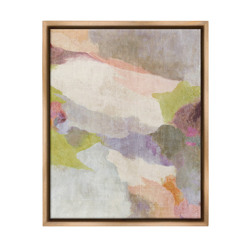 Art mural encadré flottant subtil par abstraction fluide par Suzanne Nicoll, Cadre flottant orme Montalcino