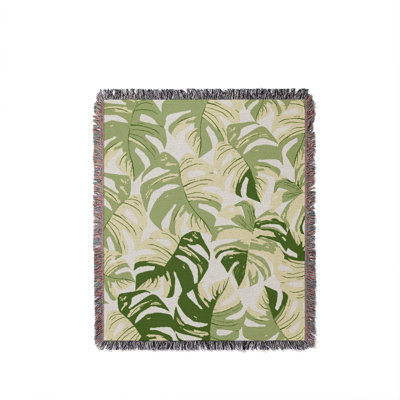 Jeté en coton Monstera
