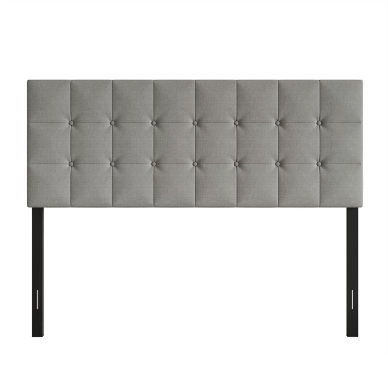 Raickett Upholstered Headboard, King, Light Gray