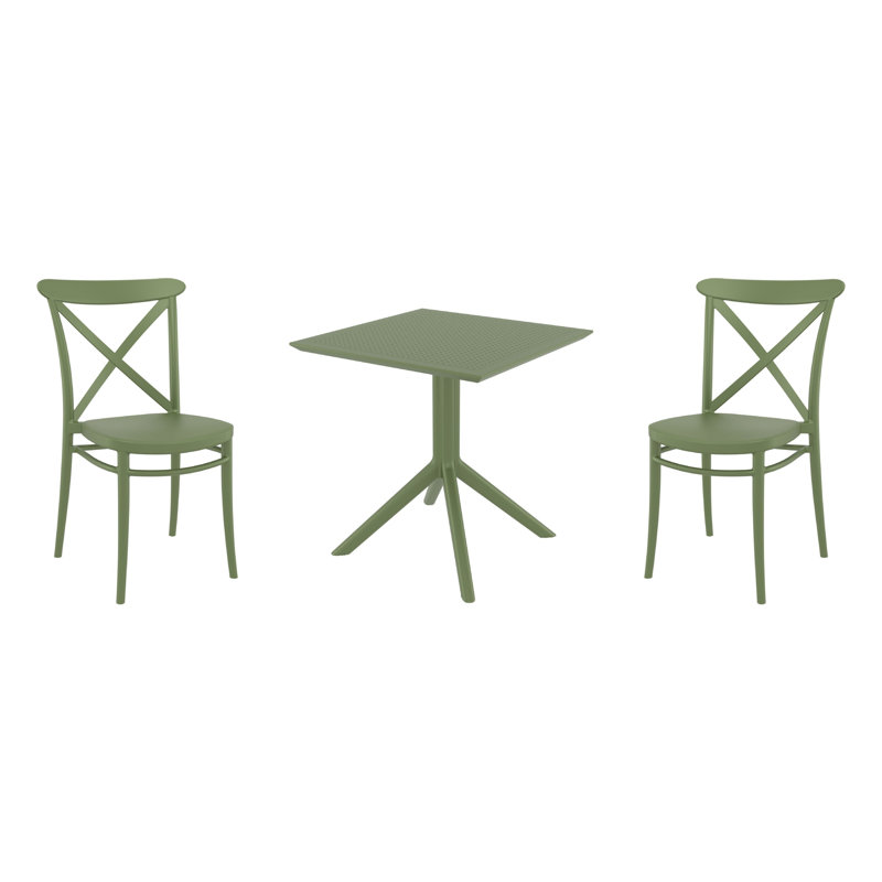 Ensemble bistro 60 po Farrah, Vert olive