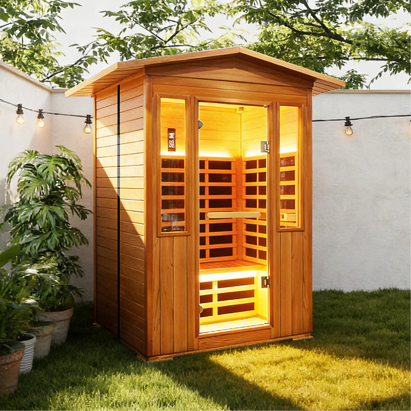 2-Person Outdoor Red Cedar Far-Infrared Sauna Room
