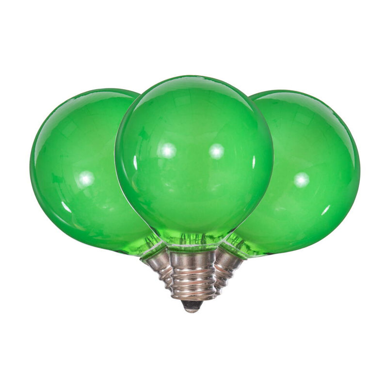 18Lt LED Glass G40-E12 Filament End-Connecting Set, Green