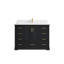 Boston 48 po X P 22 po D Meuble-lavabo simple en fer forgé avec quartz Cove Edge-108517465