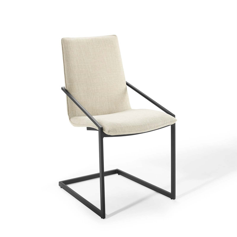 Fauteuil Modway, Mélange de polyester beige, Noir mat
