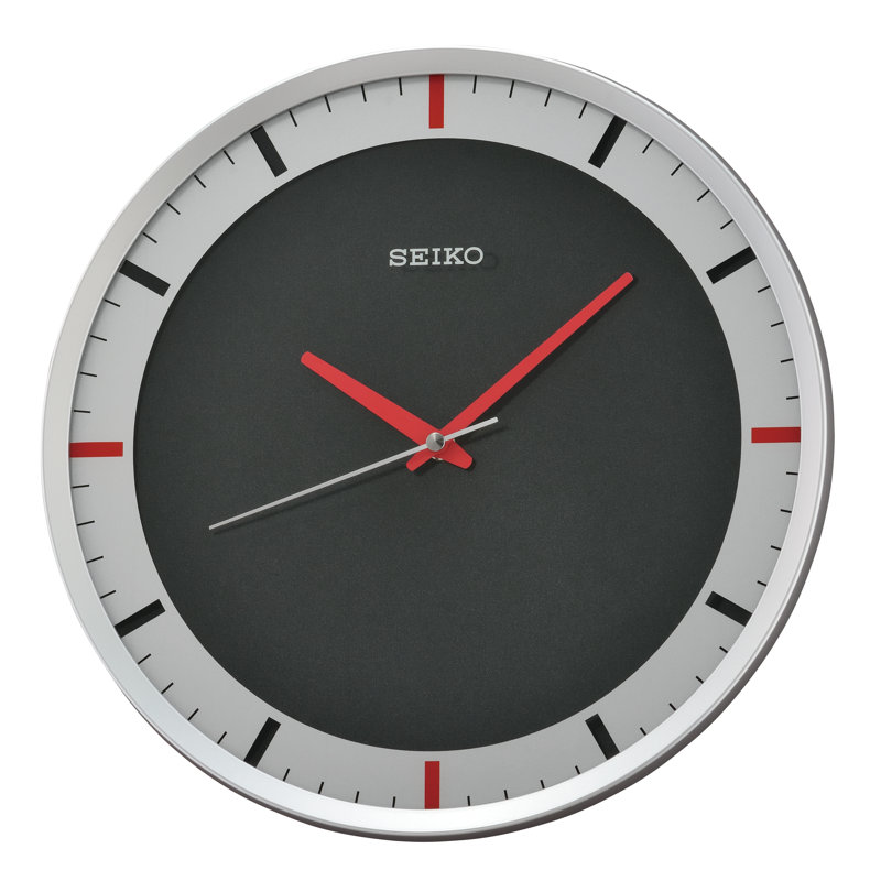 QXA769SLH Wall Clock, Gray, Gray