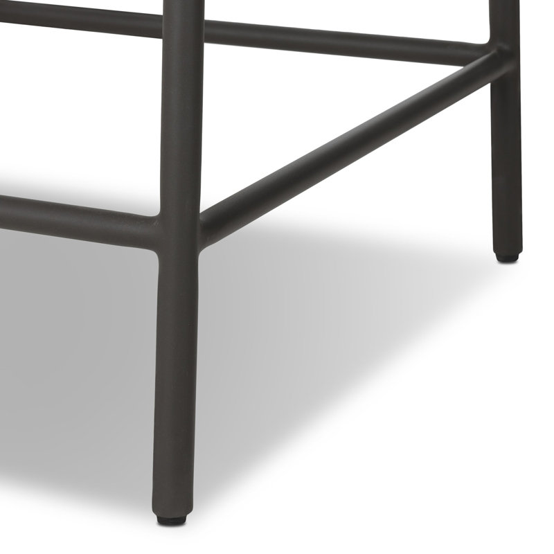 Porto Outdoor Bar Stool, Arashi Salt, Black, 26.38"