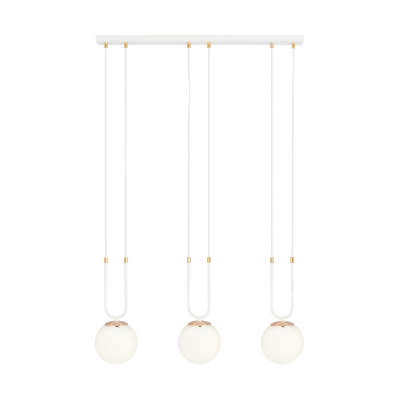 Normandin 3 - Light Kitchen Island Pendant, Opal, White