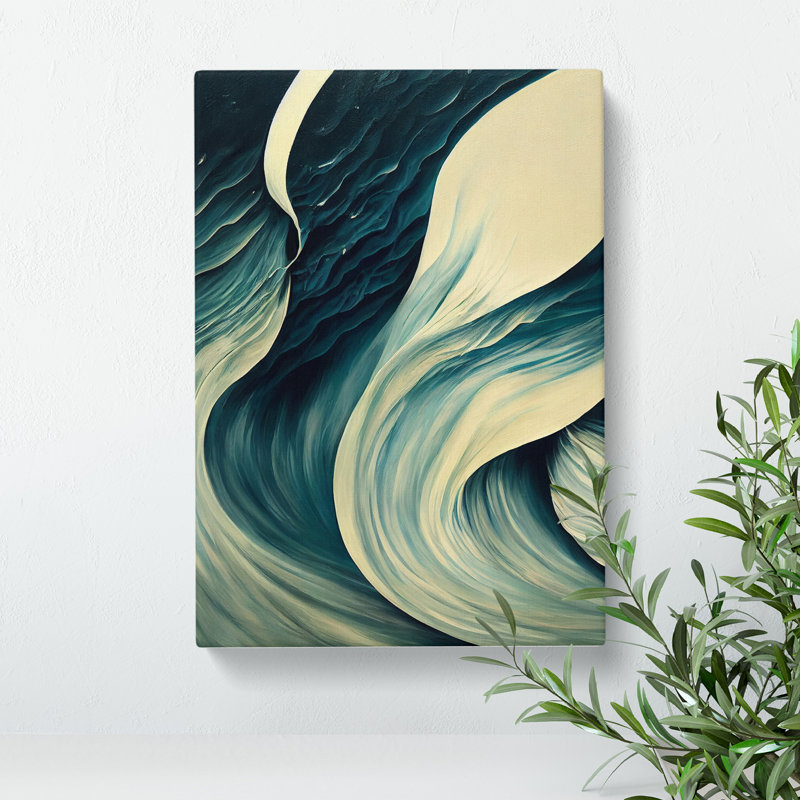 Tranquil Ocean Wave Abstract - Wall Art, Wrapped Canvas, 76cm H x 50cm W, No Matte