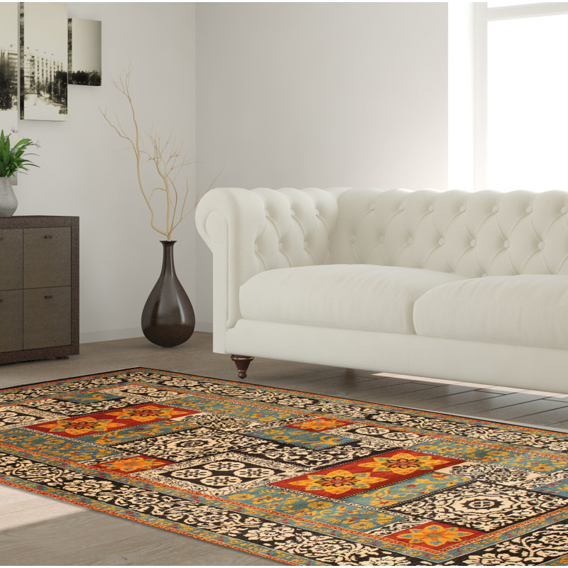 Tapis unique en laine noué à la main de style nouvel âge Lahore Fin 5 pi 2 po x 10 pi Deerdre