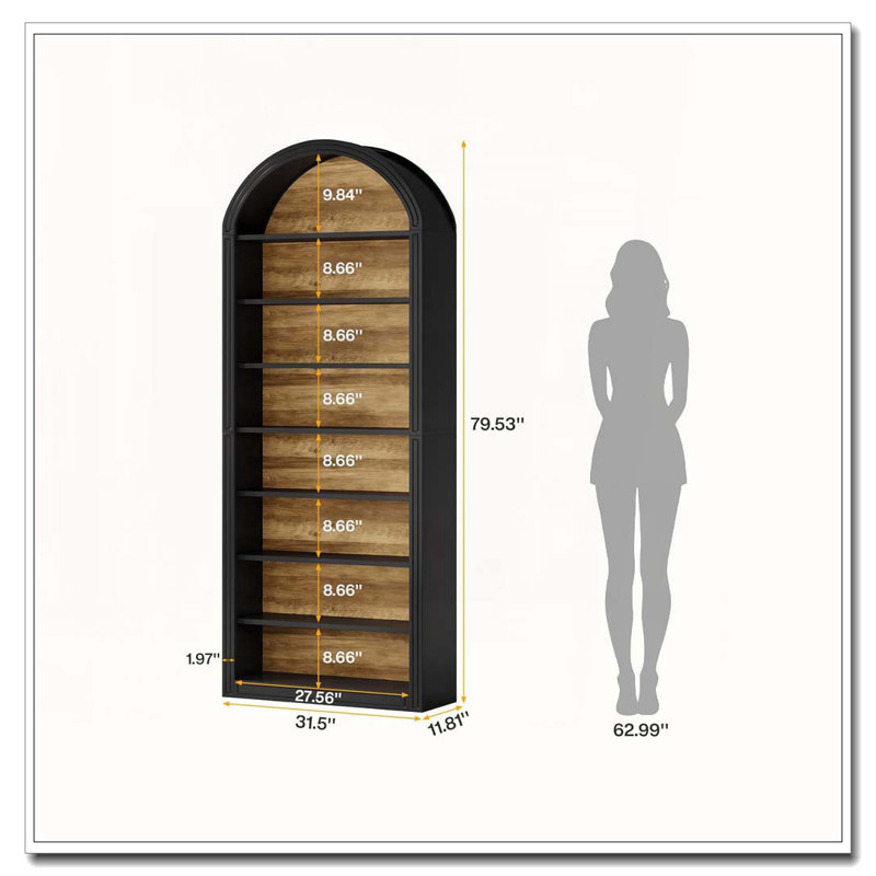 Étagère de rangement ouverte 79,53 "à 8 niveaux 79, Brun