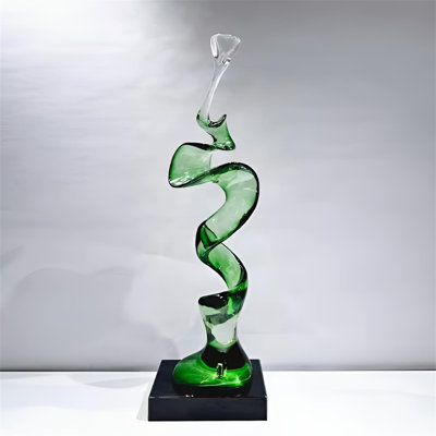 Sculpture abstraite moderne, art en résine transparente pour le décor du salon