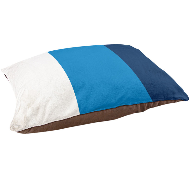 Coussin Cleveland, Grand (l 50 po x P 40 po x H 7 po), Blanc / bleu / bleu marine