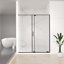 Porte de douche coulissante semi-sans cadre, verre trempé transparent, largeur de coupe réglable 4 po