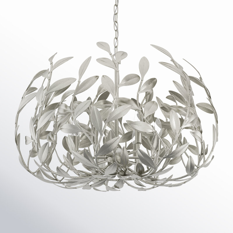Lustre 6 lumières Conde, Argent antique