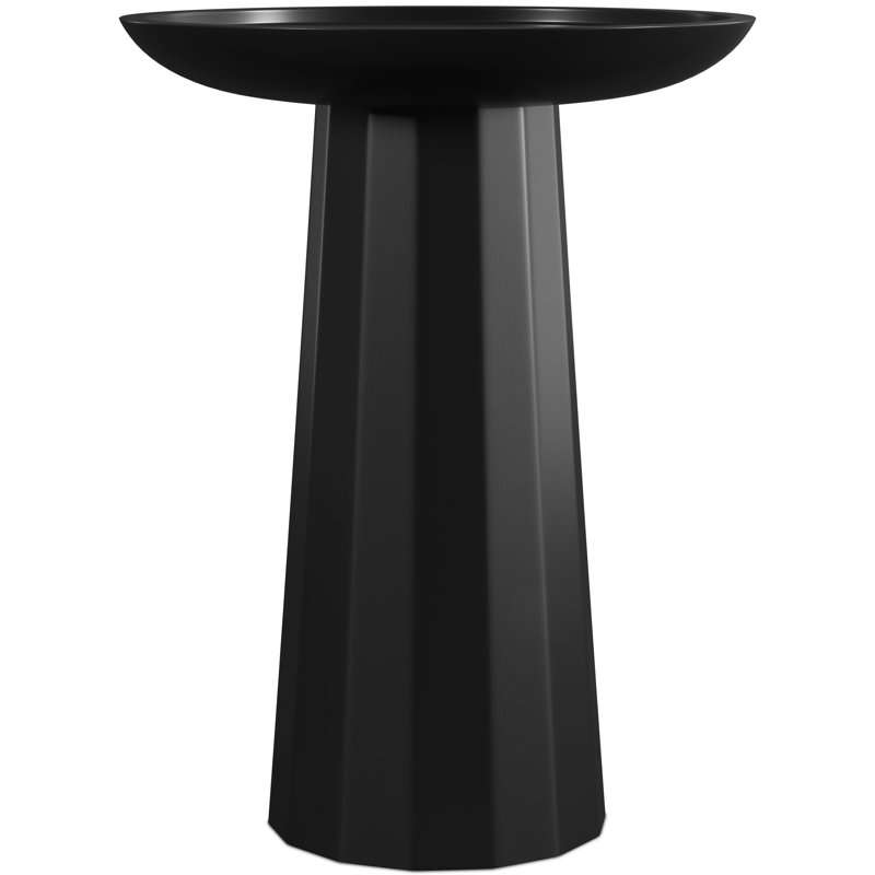 Table de bout contemporaine en bois de manguier massif l 13 po avec finition texturée Matney Dayton, Noir