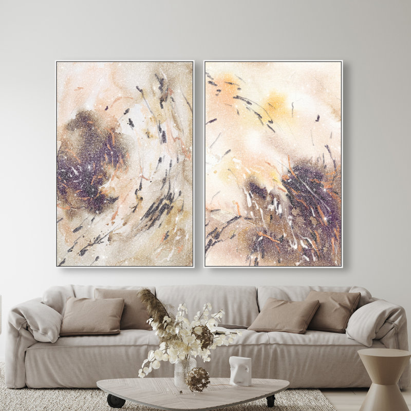 Floating Autumn Set Set by Oliver Gal, 50"H x 34"W, White Floater Frame