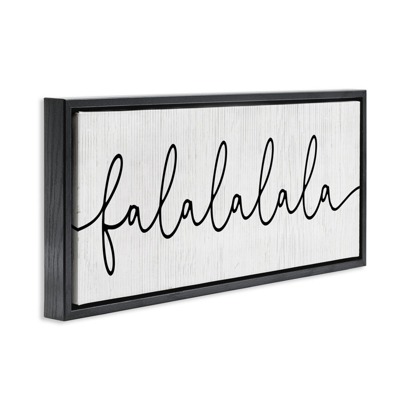 Art mural sur toile flottant Falalalala, Cadre flottant noir de jais, H 11 po x l 25 po