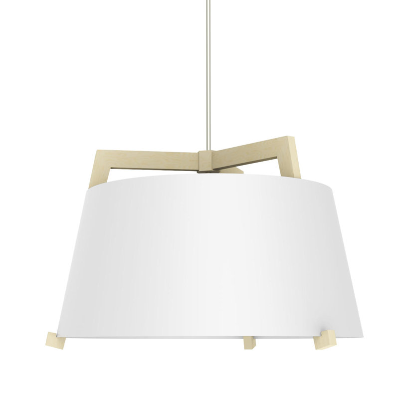 Ignis Pendant, 11.5" H x 17" W, Dark Stained Walnut/Distressed Brass, 3500K LED w/ Diffuser - Rigid