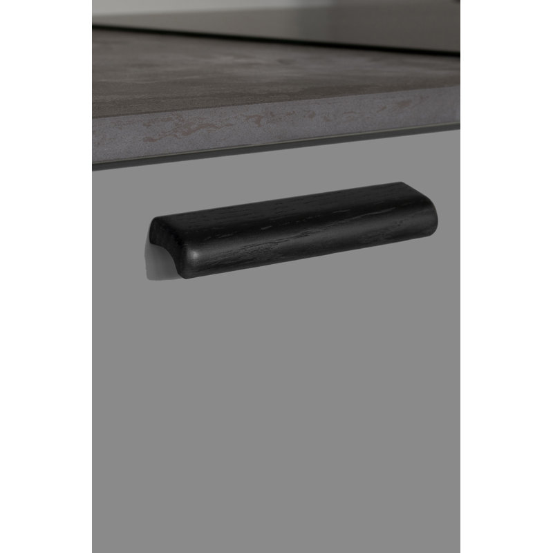Black Stained Oak Glove 6-5/16" Center to Center Wood Cabinet Handle