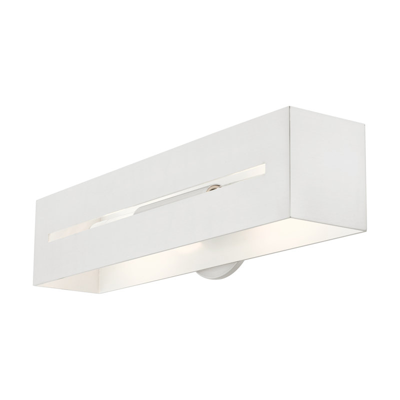 Barre d'éclairage de salle de bain 2 lumières Columbus, Nickel brossé