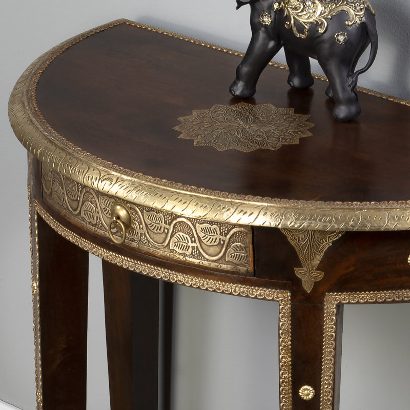 Ranthore Brass Demilune Console Table