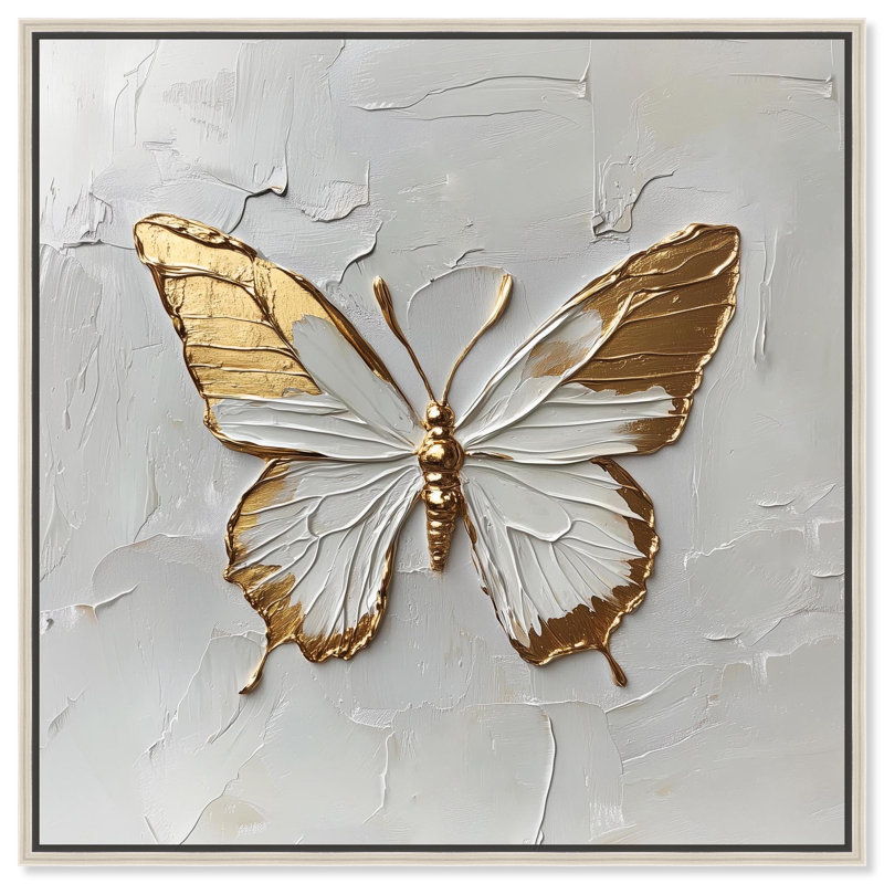 Simple toile dorée par Art Remedy, H 41 po x l 41 po, Cadre flottant, Argent