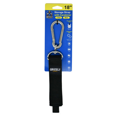 18" Hook and Loop Storage Strap with Carabiner 1/pk