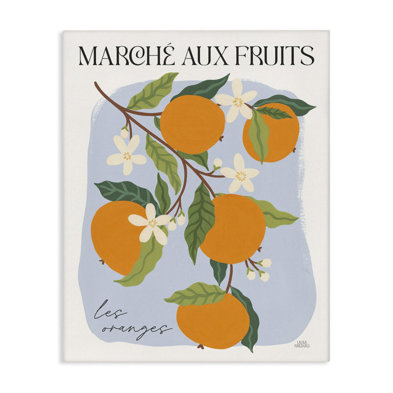 Art mural sur toile Marche aux oranges par Wild Apple Portfolio, H 20 po x l 16 po
